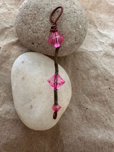 Handmade Pink Crystal Charm Copper