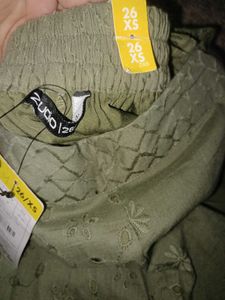 Olive Green Eyelet Co-ord Set
