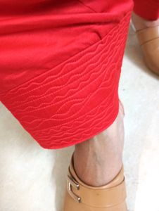 ❤️❤️satin Red Kurta Set with Gold Embroidery