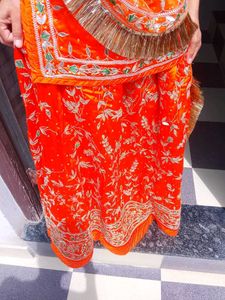bridal rajputi poshak with one necklace