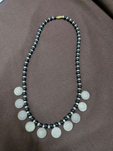 Oxidized Silver Coin Necklace - brand new