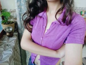 Purple Button-Up Collared Top
