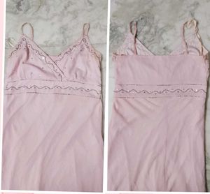 Light Pink Beaded Spaghetti Strap Dress