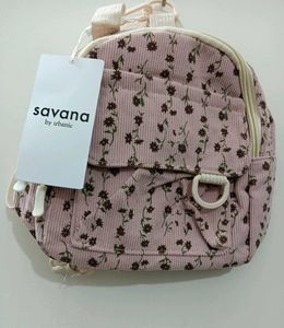 Cute Floral Corduroy Backpack