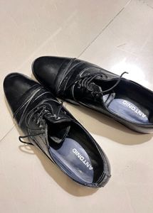 Men's Black Leather Dress Shoes