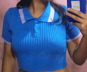 Collared Crop Top
