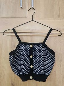 Chic Knit Button-Up Crop Top