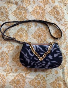 Chic Black & grey bag with Gold Chain/negotiable