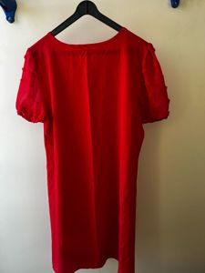 Chic Red Mini Dress with Puff Sleeves