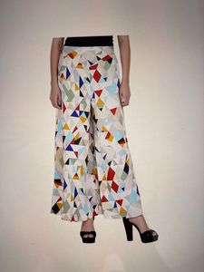 Women’s Regular Fit Multicolor Crepe Trousers