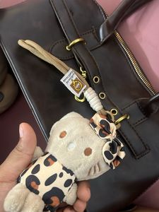 savana Chic Brown Handbag with Hello Kitty Charm