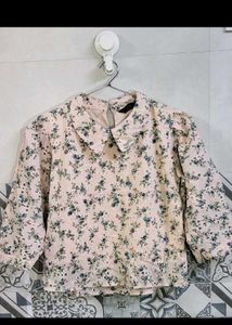 Chic Floral Print Peter Pan Collar Top