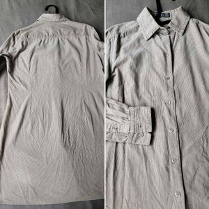 velvet Classic Beige Longline Shirt