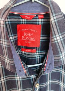 Men's Blue Plaid Casual Shirt