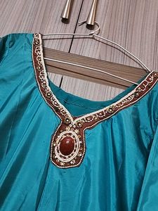 Sea Green Embroidered Kurti