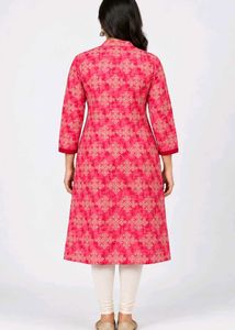 Red &amp; Pink Printed Kurta