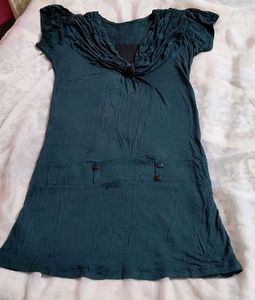 Stylish Teal Short Dress | Casual Western Wear