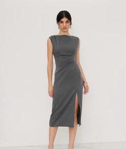 Zara Minimal Grey Midi Dress | Pinterest Aesthetic