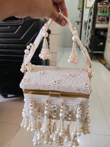 Exquisite Pearl Embellished Clutch Bag