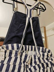 Striped Denim dungaree