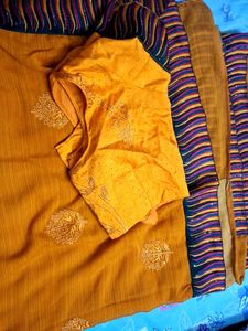 Elegant Mustard Saree with Embellished Border