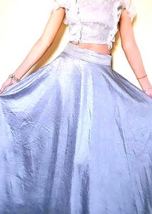 Elegant Silver Lehenga and pretty 😍 top