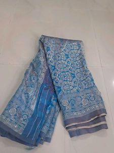 Blue Banarasi Silk Saree
