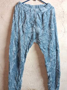 2PCS Trendy Fleece Fashion Co-ord Night Suit Grey