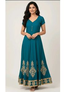 Teal Anarkali Dress