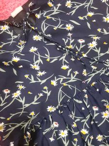 Navy Blue Floral Dress