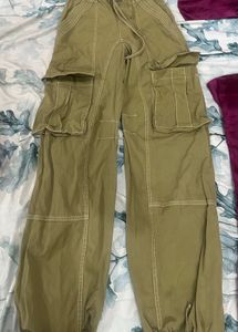 baggy khaki cargo parachute pants y2k