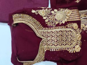 Embroidered gorgette suit