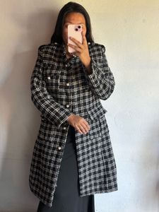 Chic Plaid Tweed Coat