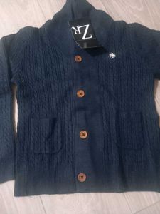 Navy Cable Knit Cardigan