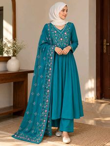 Elegant Teal Kurta Set with Dupatta