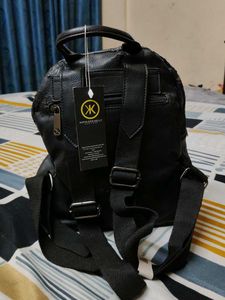 Stylish Black Leather Backpack