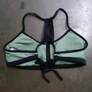 Sporty Mint and Black Sports Bra