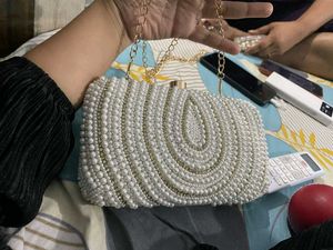 Elegant Pearl Embellished Clutch