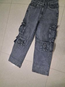 Stylish Grey Cargo Jeans
