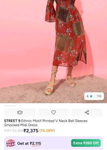 STREET 9 Ethnic Motif Printed V Neck Bell Sleeves