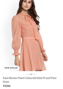 Chic Peach Polka Dot Mini Dress