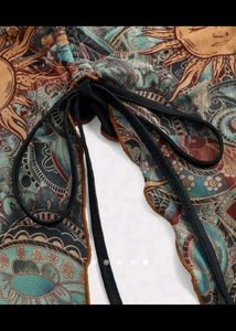 Savana Boho Sun Print Strapless Top