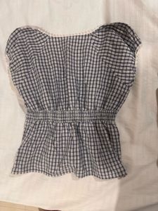 SAVANA Cute Gingham Button-Up Top