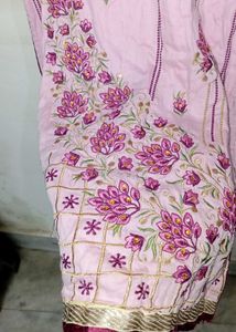 pink Embroidered Kurta with salwar