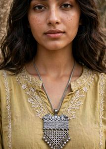 Bohemian Silver Pendant Necklace