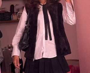 Fuzzy Black Vest