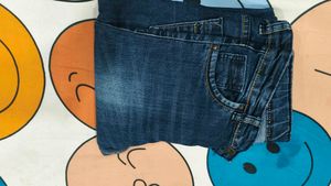 Dark Wash Slant Brand Denim Jeans