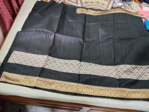 Elegant Black Saree with Gold Border Zari work