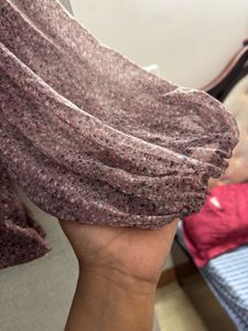 Sera Mauve Floral Chiffon Crop Top