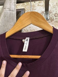 Casual Purple T-Shirt with Floral Embroidery